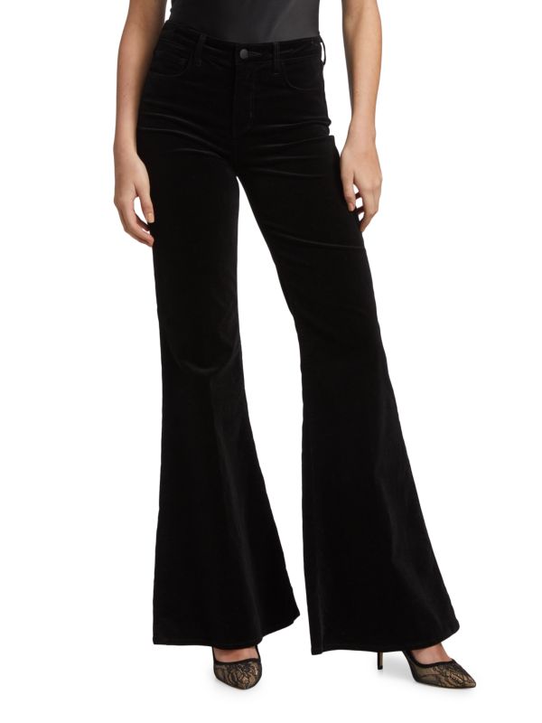 L'AGENCE Spencer HIgh Rise Velvet Flared Pants